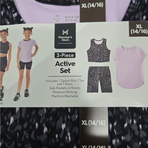 Member's Mark Kids 3-Piece Active Set - Purple and Black